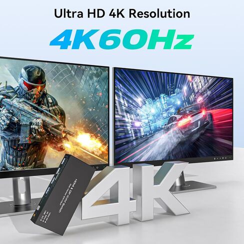 HDMI+Displayport KVM Switch 2 Monitors 2 Computers 4K@60Hz KVM Switcher Dual Monitor for 2 PC Share 2 Monitors and 4 USB 3.0 Ports Support Extended/Copy Mode with Desktop Controller&2 USB Cables in Kuwait