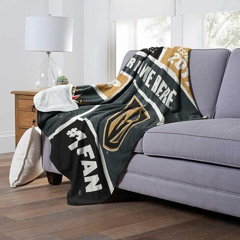 Northwest NHL Chicago Blackhawks Personalized Silk Touch Sherpa Throw Blanket, 50" x 60", Colorblock in Saudi Arabia