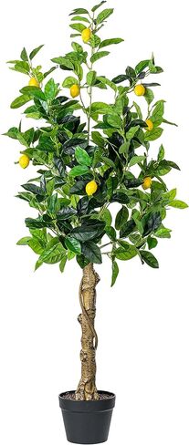 Vickerman 51" Real Touch Artificial Lemon Tree - Potted Faux Lemon Tree for Indoor Decor - Realistic Leaves and Fruit - Maintenance-Free Faux Tree for Home or Office Decoration in Saudi Arabia