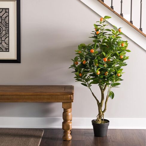 Vickerman 51" Real Touch Artificial Lemon Tree - Potted Faux Lemon Tree for Indoor Decor - Realistic Leaves and Fruit - Maintenance-Free Faux Tree for Home or Office Decoration in Saudi Arabia
