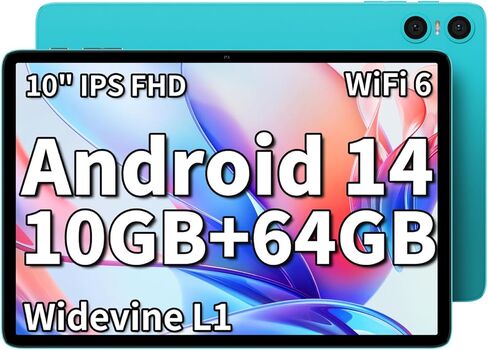تابلت TECLAST Android 14 مقاس 10 بوصة، P30 10 جيجابايت رام 64 جيجابايت روم 1 تيرابايت توسيع، معالج رباعي النواة، شاشة لمس عالية الدقة 1280 × 800 IPS، واي فاي 6، كاميرا مزدوجة، BT5.4، 6000 مللي أمبير، Widevine L1 in Kuwait