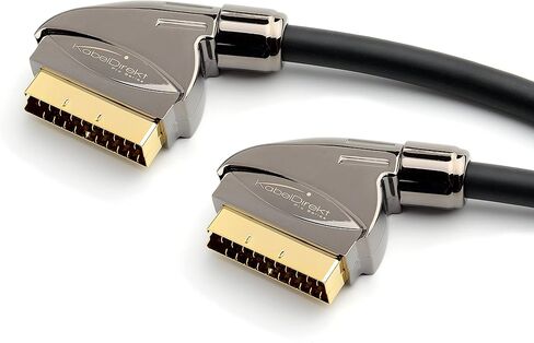 KabelDirekt – كابل SCART بطول 6 أقدام (21 سنًا، دروع متعددة، موصل دقيق، دقة عالية كاملة) – سلسلة Pro in Kuwait