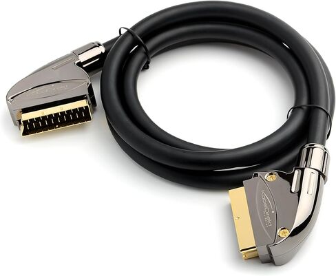 KabelDirekt – كابل SCART بطول 6 أقدام (21 سنًا، دروع متعددة، موصل دقيق، دقة عالية كاملة) – سلسلة Pro in Kuwait
