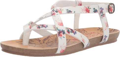 Blowfish Malibu Girls Ankle Strap Sandal Flat, White Starbella, 3 Little Kid in Saudi Arabia