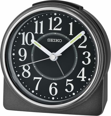 Seiko Marui Bedside Alarm Clock, Metallic Black in Saudi Arabia