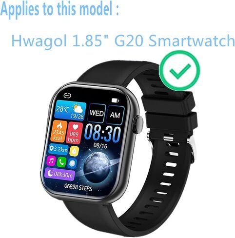 Compatible for Hwagol Smart Watch Screen Protector (6 Pack) 2024 New 1.85 Inch G28 / G20 Fitness Tracker Flexible TPU Clear Film in Saudi Arabia