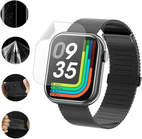 Compatible for Hwagol Smart Watch Screen Protector (6 Pack) 2024 New 1.85 Inch G28 / G20 Fitness Tracker Flexible TPU Clear Film in Saudi Arabia