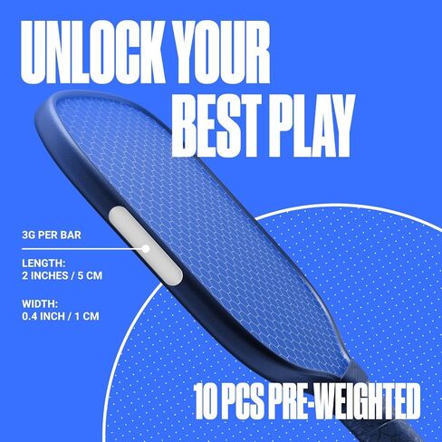 SPORTBIT Lead Tape for Pickleball Paddles with 3M Adhesive - 3g Weighted Bars Pickleball Lead Tape for Paddle - Maximize Power, Control, & Swing Speed - Premium Pickleball Edge Guard Tape in Saudi Arabia