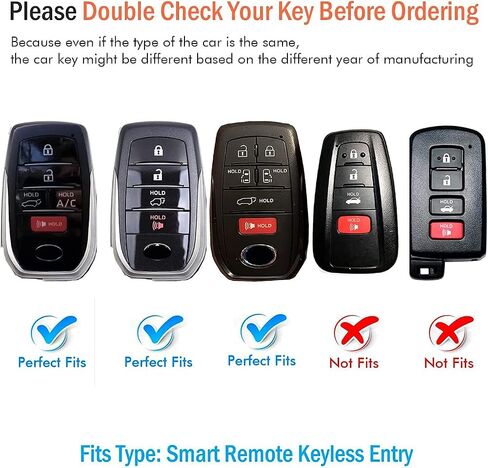 Compatible with Toyota Key Fob Cover with keychain,Key Shell Case for 2025 Camry 2021-2024 Venza,RAV4 Prime,Sienna, 2019-2024 Land Cruiser,Fortuner,Mirai, 2023-2024 Highlander,Prius,Collora-Black in Saudi Arabia