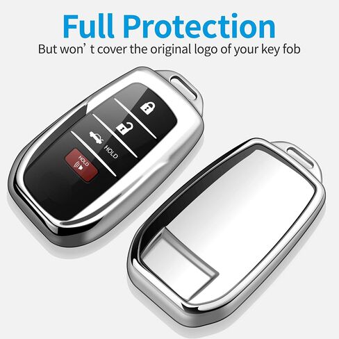 Compatible with Toyota Key Fob Cover with keychain,Key Shell Case for 2025 Camry 2021-2024 Venza,RAV4 Prime,Sienna, 2019-2024 Land Cruiser,Fortuner,Mirai, 2023-2024 Highlander,Prius,Collora-Black in Saudi Arabia