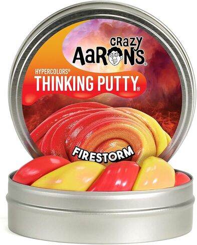 Crazy Aaron's Color Changing Putty - 4" Firestorm Hypercolor - Red and Yellow Color Changing with Heat, Never Dries Out (90 G) in Saudi Arabia