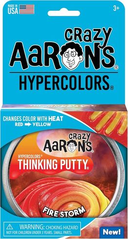 Crazy Aaron's Color Changing Putty - 4" Firestorm Hypercolor - Red and Yellow Color Changing with Heat, Never Dries Out (90 G) in Saudi Arabia