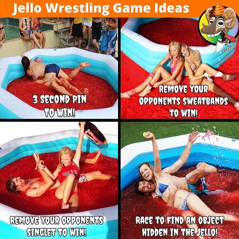 Bulk JELLO WRESTLING Kit 100 Gallon Package! GREEN Jelly Wrestling Mix. Just Add Water to a Jello Pool to make a Jello Wrestling Ring. Easy Set Wrestling Jello for Fundraisers, Tug o War & Party Games in Saudi Arabia