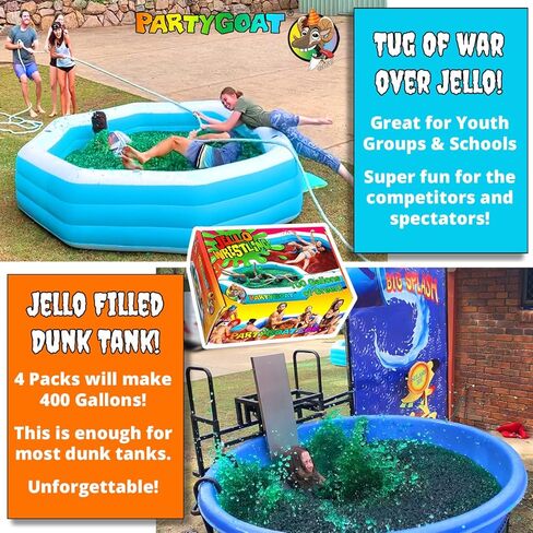 Bulk JELLO WRESTLING Kit 100 Gallon Package! GREEN Jelly Wrestling Mix. Just Add Water to a Jello Pool to make a Jello Wrestling Ring. Easy Set Wrestling Jello for Fundraisers, Tug o War & Party Games in Saudi Arabia