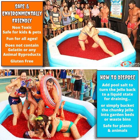 Bulk JELLO WRESTLING Kit 100 Gallon Package! GREEN Jelly Wrestling Mix. Just Add Water to a Jello Pool to make a Jello Wrestling Ring. Easy Set Wrestling Jello for Fundraisers, Tug o War & Party Games in Saudi Arabia