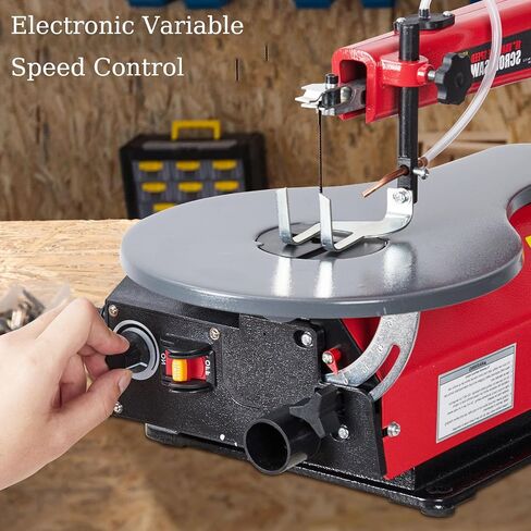 16-Inch Variable Speed Scroll Saw With Extra-Large Adjustable Tilting Work Table - Perfect for Woodworking in Saudi Arabia