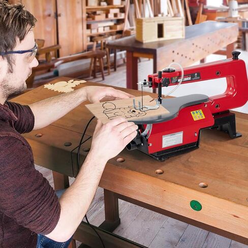 16-Inch Variable Speed Scroll Saw With Extra-Large Adjustable Tilting Work Table - Perfect for Woodworking in Saudi Arabia