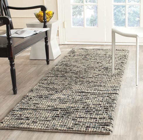 SAFAVIEH Bohemian Collection 2'6" x 6' Red / Multi BOH525B Handmade New Zealand Wool & Jute Runner Rug in Saudi Arabia