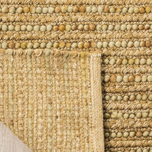 SAFAVIEH Bohemian Collection 2'6" x 6' Red / Multi BOH525B Handmade New Zealand Wool & Jute Runner Rug in Saudi Arabia