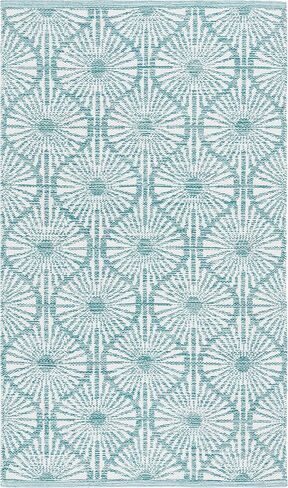 سجادة SAFAVIEH Montauk Collection Runner - 2'3" x 7'، أكوا وعاجي، قطن مصنوع يدويًا، مثالية للمناطق ذات حركة المرور العالية في غرفة المعيشة وغرفة النوم (MTK606H) in Saudi Arabia