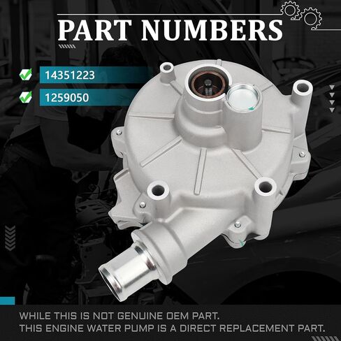 مضخة مياه محرك IRONTEK مناسبة لسيارات Ford (2005-2007 Five Hundred/Freestyle)، لسيارة Mercury 2005-2007 Montego #1259050 14351223 in Saudi Arabia