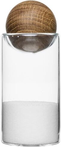 Sagaform Nature Collection Salt and Pepper Glass Salt & Pepper Shakers with Oak Stopper 4 1/2-Inch, Set of 2, Clear in Saudi Arabia