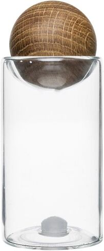 Sagaform Nature Collection Salt and Pepper Glass Salt & Pepper Shakers with Oak Stopper 4 1/2-Inch, Set of 2, Clear in Saudi Arabia