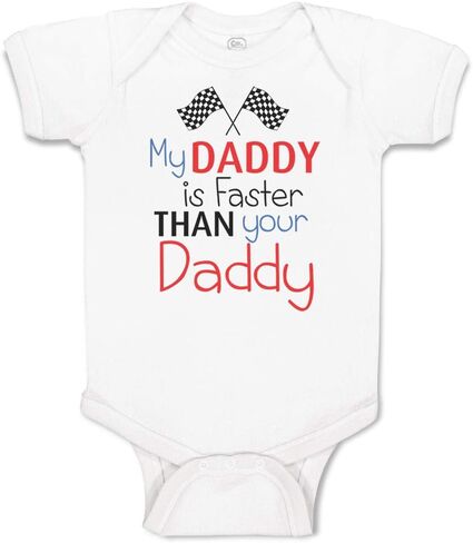 Cute Rascals Custom Baby Bodysuit My Daddy is Faster Than Your Race Car Dad Father's Day in Saudi Arabia
