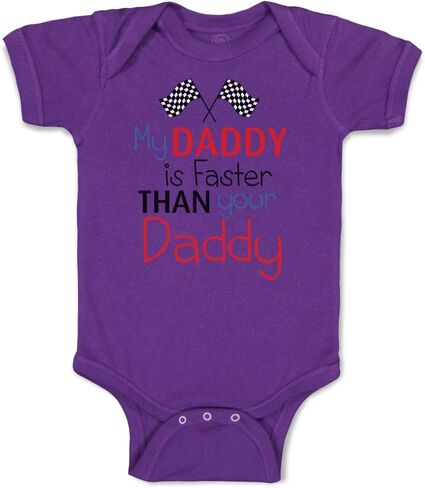Cute Rascals Custom Baby Bodysuit My Daddy is Faster Than Your Race Car Dad Father's Day in Saudi Arabia