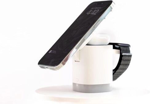 شاحن مكعب لاسلكي مغناطيسي 3 في 1، متوافق مع Mag-Safe، إضاءة RGB، شحن سريع لهاتف iPhone 14/13/12 Pro Max/Pro/Mini، محطة شحن لاسلكية لـ AirPods Pro 2/Pro/3/2، iWatch Ultra/8 /7/س in Saudi Arabia