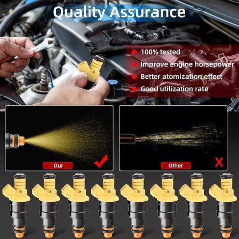 Koolertron 8PCS Fuel Injectors for Ford E150 E250 E350 E450 F150 F250 F350 Excursion Expedition MUSTANG, for Lincoln Navigator Town Car, for Mercury Cougar Grand Marquis, 4.6-5.8 V8 0280150943 FJ713 in Saudi Arabia