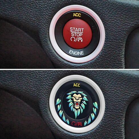 TOOLEPIC Push Start Button Cover for Dodge Challenger Charger Durango Accessories 2015-2024, Push to Start Ignition Kit Cover Emblem Badge- Baby Let's Go Stylish Design-Car Decor Stickers-Red in Kuwait