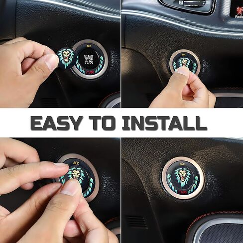 TOOLEPIC Push Start Button Cover for Dodge Challenger Charger Durango Accessories 2015-2024, Push to Start Ignition Kit Cover Emblem Badge- Baby Let's Go Stylish Design-Car Decor Stickers-Red in Kuwait