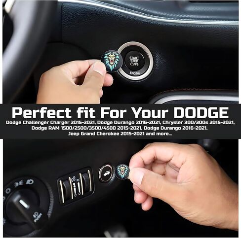 TOOLEPIC Push Start Button Cover for Dodge Challenger Charger Durango Accessories 2015-2024, Push to Start Ignition Kit Cover Emblem Badge- Baby Let's Go Stylish Design-Car Decor Stickers-Red in Kuwait