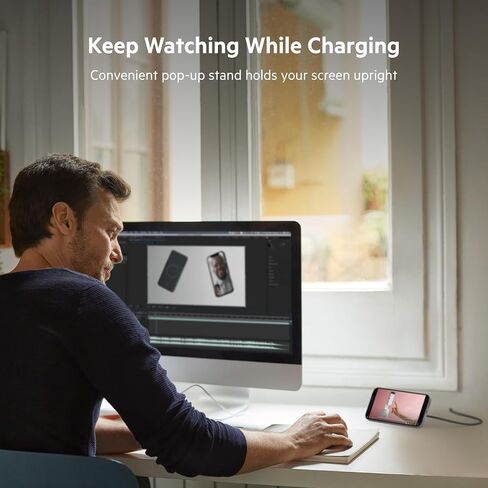 Belkin Wireless Charger, Fast Charging Up to 15W w/Official Made-for-MagSafe Module and Pad Style, Metal Kickstand for iPhone 14, 14 Plus, 14 Pro, 14 Pro Max, 13, 12 and Other MagSafe iPhones - White in Kuwait