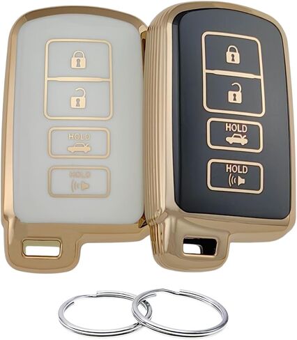 TPU Key Fob Cover Compatible with 2012-2019 Toyota Avalon Camry Corolla Highlander RAV4 (Black/Green) in Kuwait