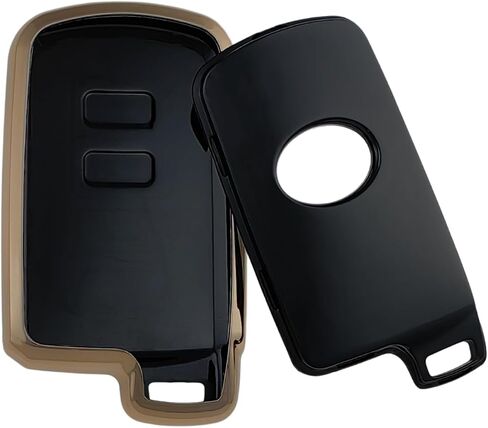 TPU Key Fob Cover Compatible with 2012-2019 Toyota Avalon Camry Corolla Highlander RAV4 (Black/Green) in Kuwait