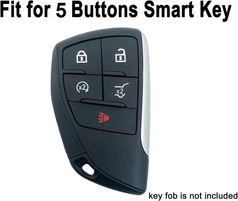 5 Buttons Silicone Smart Key Fob Cover Fit for GMC Sierra 1500 Chevy Silverado 1500 2500HD 3500HD (Black with red + Black with Blue) in Saudi Arabia