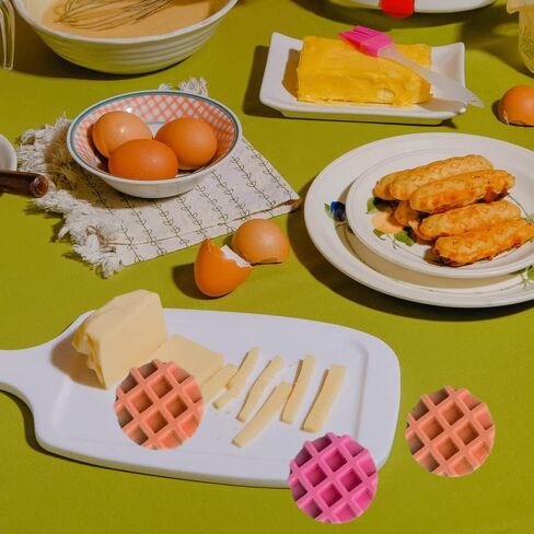 6 قالب سيليكون على شكل وافل دائري، قالب صابون مبتكر على شكل وافل، قوالب حلوى فرنسية على شكل وافل مقلدة ثلاثية الأبعاد، قوالب شوكولاتة وافل صناعية لحلوى طين الشمع والراتنج in Kuwait