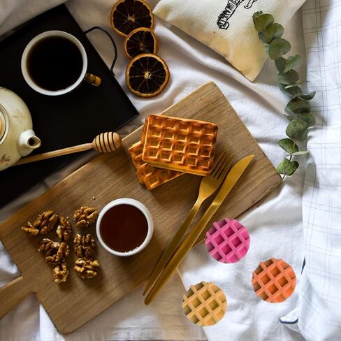 6 قالب سيليكون على شكل وافل دائري، قالب صابون مبتكر على شكل وافل، قوالب حلوى فرنسية على شكل وافل مقلدة ثلاثية الأبعاد، قوالب شوكولاتة وافل صناعية لحلوى طين الشمع والراتنج in Kuwait