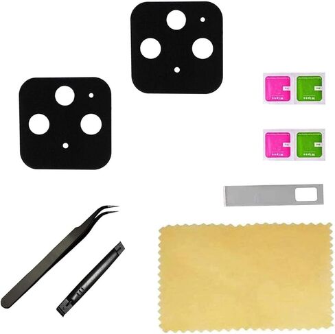 (حزمة من مجموعتين) أجزاء عدسة بديلة للغطاء الزجاجي للكاميرا الخلفية Pixel 5 لهاتف Google Pixel 5 2020 6.0 بوصة - لون أسود (لا يناسب إصدار Pixel 5A) in Kuwait