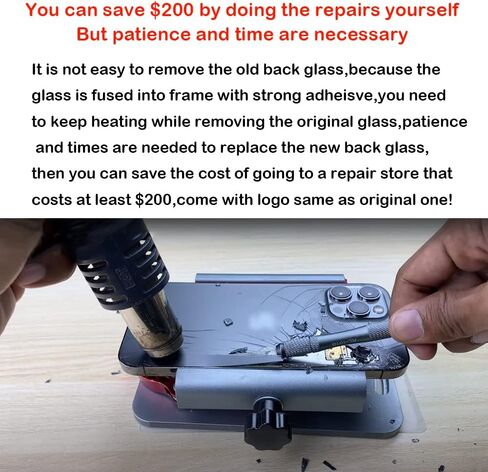 بديل الزجاج الخلفي الخلفي من OEM لهاتف iPhone 14 Pro 6.1 بوصة مع مجموعة أدوات إصلاح احترافية (ذهبي) in Kuwait