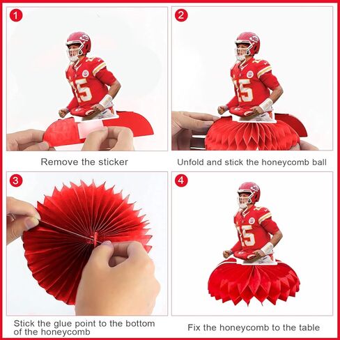 8 قطع 𝓟𝓪𝓽𝓻𝓲𝓬𝓴 لوازم حفلات أعياد الميلاد لكرة القدم، ديكورات طاولة مدينة كانساس، قطع مركزية على شكل قرص العسل لعيد ميلاد كرة القدم ثلاثية الأبعاد ديكورات طاولة مزدوجة جانبية للأولاد والبنات in Kuwait