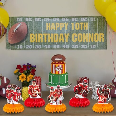 8 قطع 𝓟𝓪𝓽𝓻𝓲𝓬𝓴 لوازم حفلات أعياد الميلاد لكرة القدم، ديكورات طاولة مدينة كانساس، قطع مركزية على شكل قرص العسل لعيد ميلاد كرة القدم ثلاثية الأبعاد ديكورات طاولة مزدوجة جانبية للأولاد والبنات in Kuwait