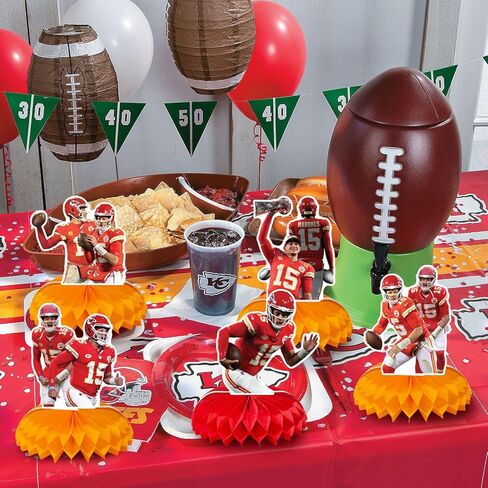 8 قطع 𝓟𝓪𝓽𝓻𝓲𝓬𝓴 لوازم حفلات أعياد الميلاد لكرة القدم، ديكورات طاولة مدينة كانساس، قطع مركزية على شكل قرص العسل لعيد ميلاد كرة القدم ثلاثية الأبعاد ديكورات طاولة مزدوجة جانبية للأولاد والبنات in Kuwait