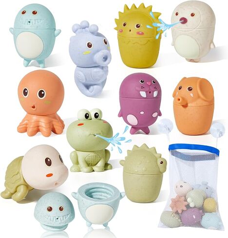 Mold Free Bath Toys for Kids Ages 1-3, 14PCS Bath Tub Toys with Floating Boats&Animals and Suction Cups Bath Toys, Bath Toys for Kids Ages 4-8, Eco-Friendly Non Toxic Water Table Toys Shower Toys in Saudi Arabia