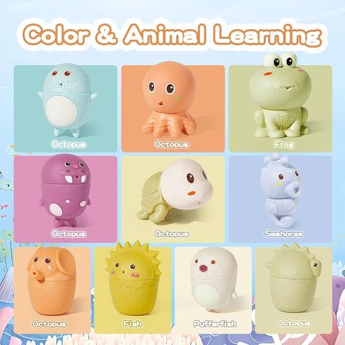 Mold Free Bath Toys for Kids Ages 1-3, 14PCS Bath Tub Toys with Floating Boats&Animals and Suction Cups Bath Toys, Bath Toys for Kids Ages 4-8, Eco-Friendly Non Toxic Water Table Toys Shower Toys in Saudi Arabia