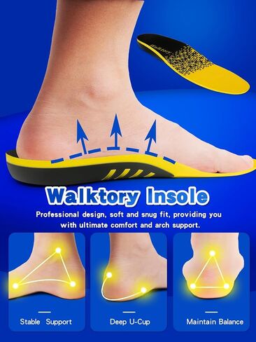Plantar Fasciitis Relief Shoe Insoles,Arch Support Insoles,Running Athletic Gel Shoe Inserts,for Flat Feet,Pronation,Heel&Foot Pain in Saudi Arabia