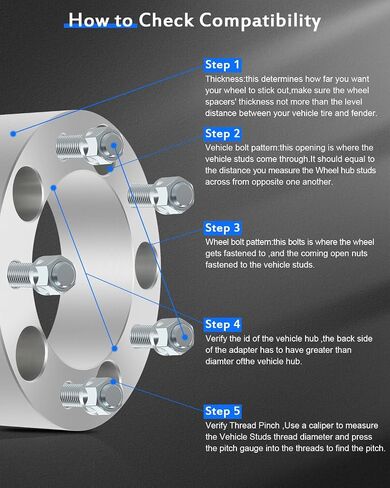 ECCPP 2X 5x139.7 5 Lug 2 inch 50mm Wheel Spacers 5x5.5 108mm fits for 2003-2006 for Ford E-150|1992-2002 for Ford E-150 Econoline | 1996-2001 for Ram 1500 Van with 1/2" Studs in Saudi Arabia