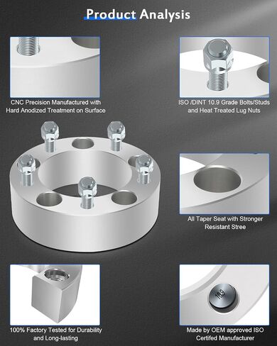 ECCPP 2X 5x139.7 5 Lug 2 inch 50mm Wheel Spacers 5x5.5 108mm fits for 2003-2006 for Ford E-150|1992-2002 for Ford E-150 Econoline | 1996-2001 for Ram 1500 Van with 1/2" Studs in Saudi Arabia